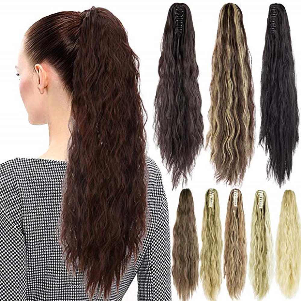 Kinky Deep Curly Clip In Jaw Claw Ponytail Hair Extension Hair