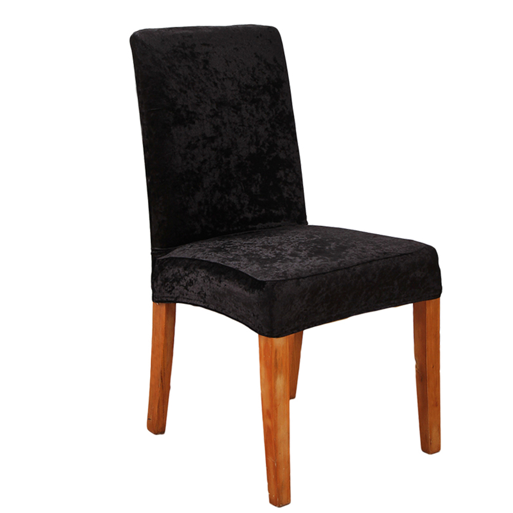 4 Pack Velvet Stretch Chair Covers for Dining Room Wedding Banquet Party Decor