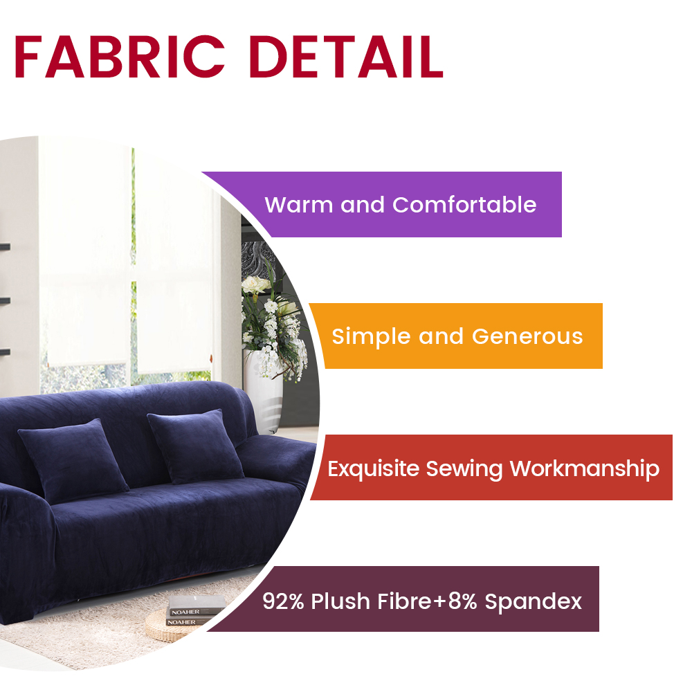 1//2//3//4 Seater Elastic Sofa Slipcover Stretch Protector Couch Cover Thick Plush