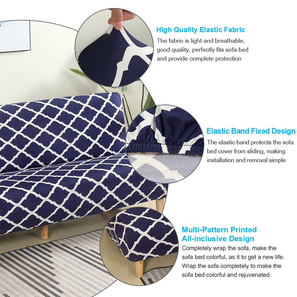 Stretch Armless Sofa Futon Bed Cover Elastic Furniture Cover Protector
