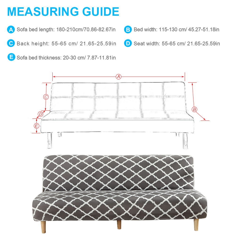 Stretch Armless Sofa Futon Bed Cover Elastic Furniture Cover Protector Geometry 