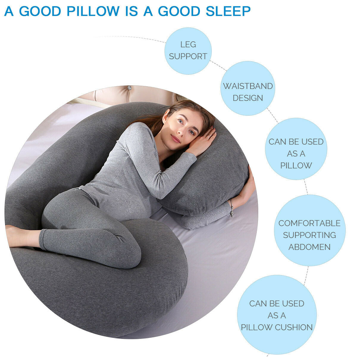 Comfort Maternity Pregnancy Pillow Extra Large Full Body Support ...