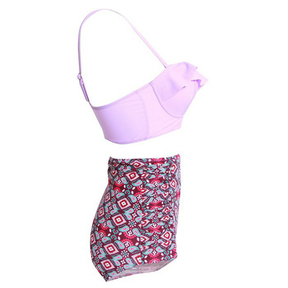 Women's High Waist Bikini Set Push Up Padded Top Bathing Swimsuit US Plus Size - Picture 12 of 41
