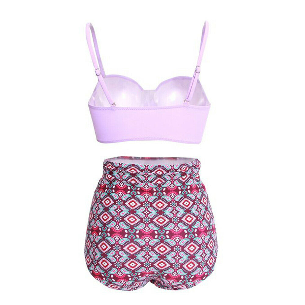 Women's High Waist Bikini Set Push Up Padded Top Bathing Swimsuit US Plus Size - Picture 13 of 41