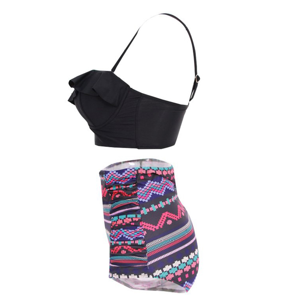 Women's High Waist Bikini Set Push Up Padded Top Bathing Swimsuit US Plus Size - Picture 21 of 41