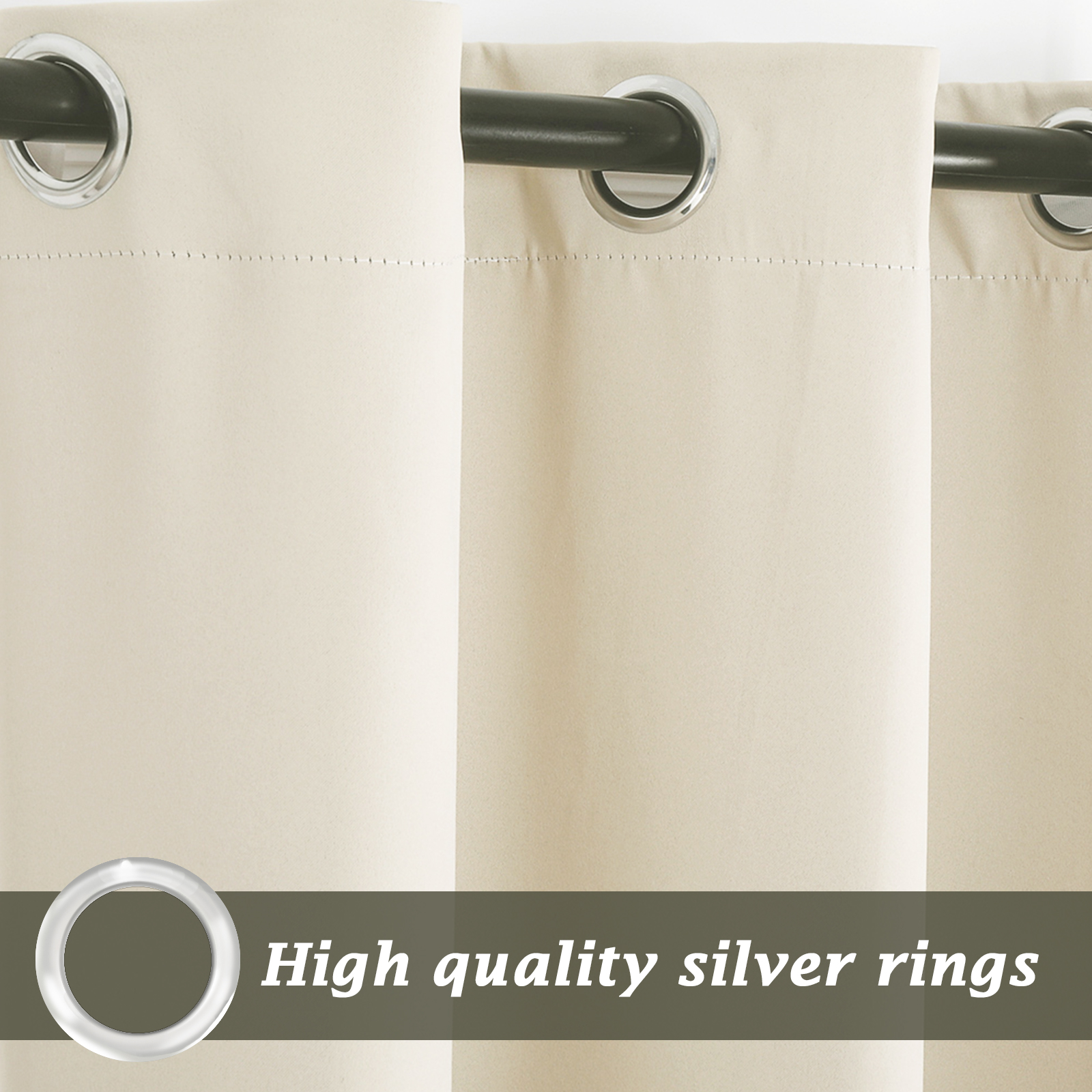 2Pcs Outdoor Patio Pergola Curtains Blackout Privacy Protection Grommet Drapes