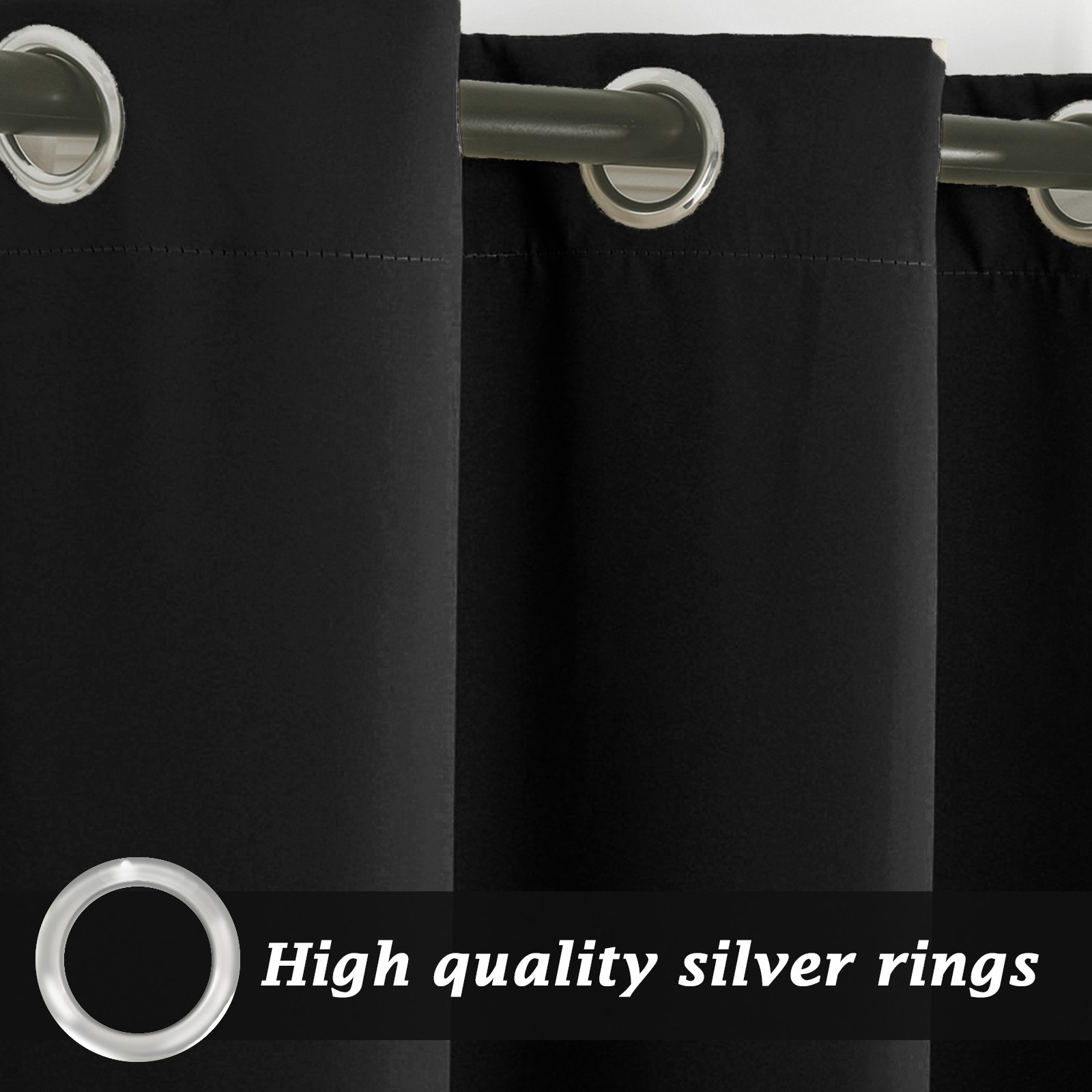 2Pcs Outdoor Patio Pergola Curtains Blackout Privacy Protection Grommet Drapes