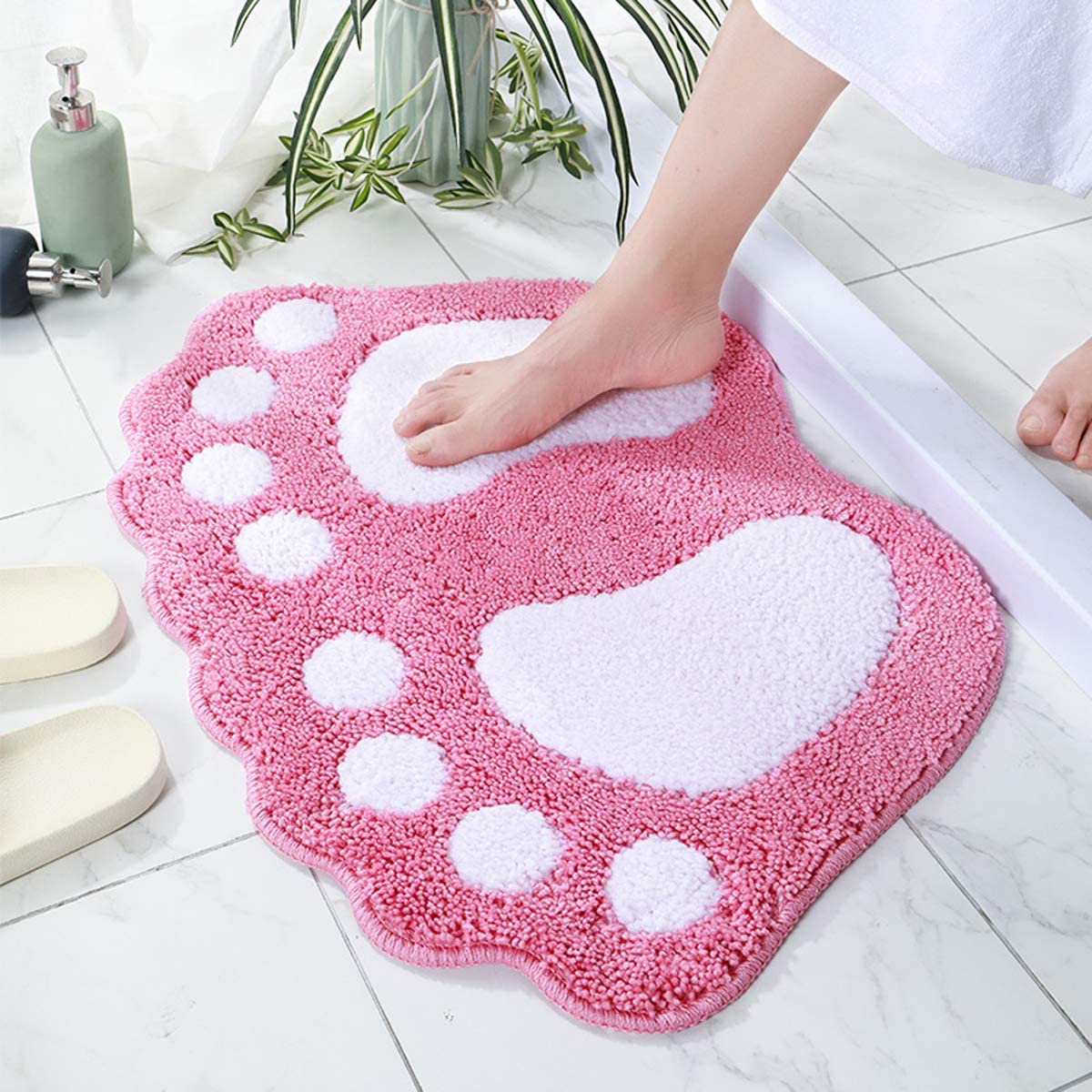 Non-Slip Cute Big Feet Carpet Bath Mat Absorbent Bathroom Rug Floor Mats Doormat - Picture 15 of 48