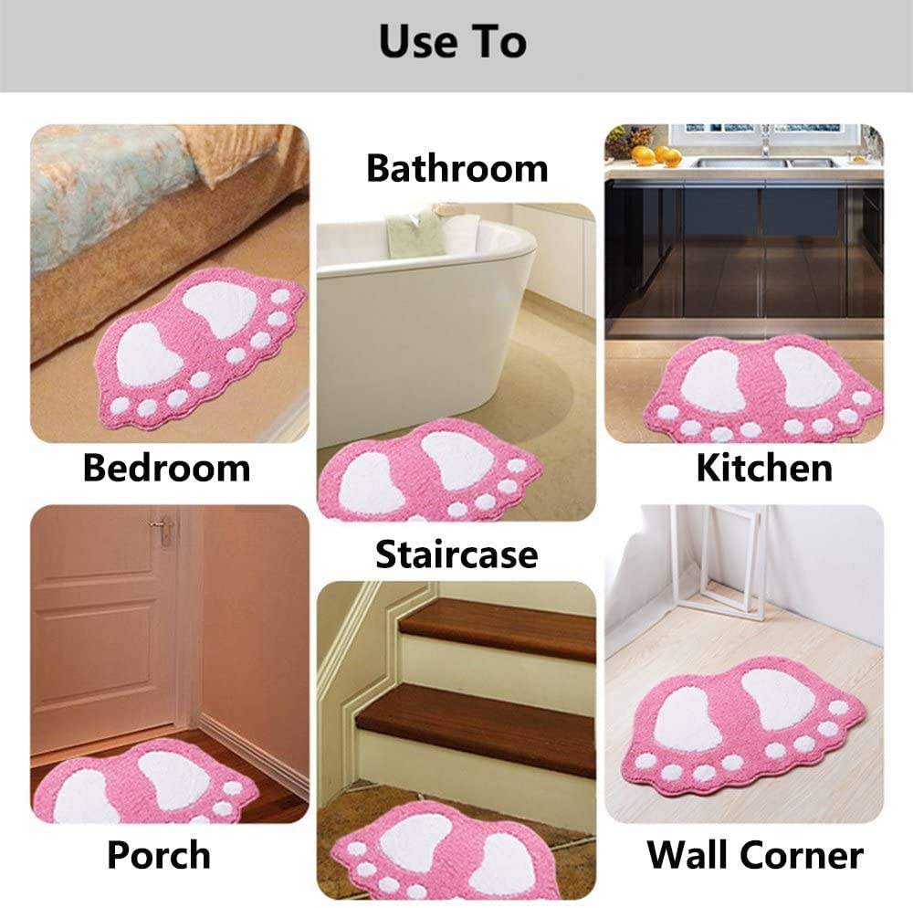 Non-Slip Cute Big Feet Carpet Bath Mat Absorbent Bathroom Rug Floor Mats Doormat - Picture 18 of 48