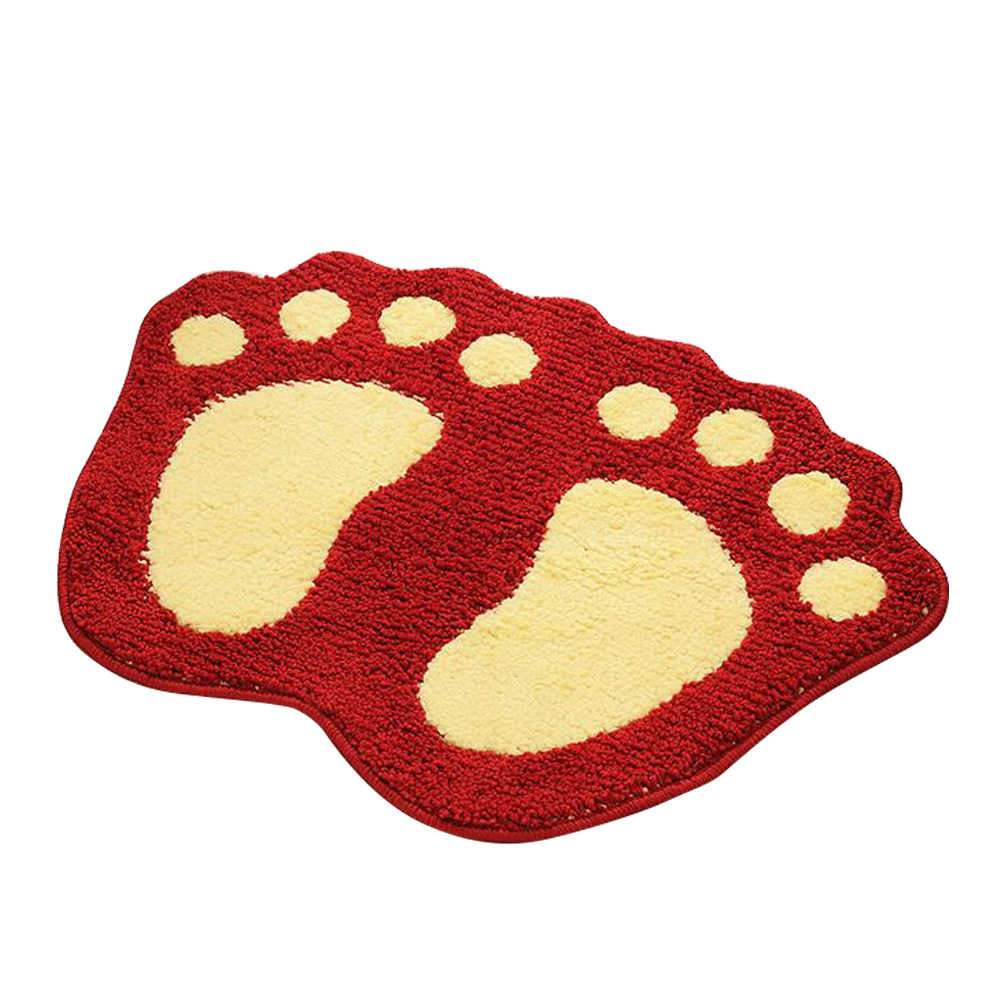 Non-Slip Bath Mat Cute Big Feet Absorbent Bathroom Rug Floor Mat