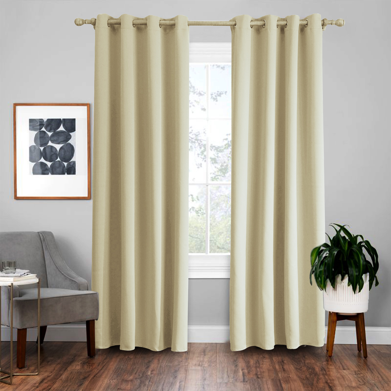 Blackout Curtains Grommet Thermal Insulated Room Darkening Drape for Living Room