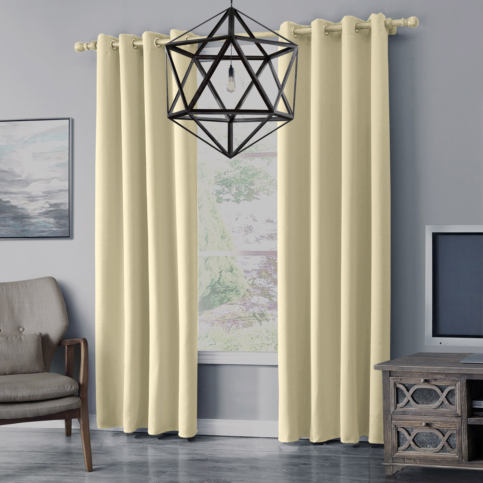 Blackout Curtains Grommet Thermal Insulated Room Darkening Drape for Living Room