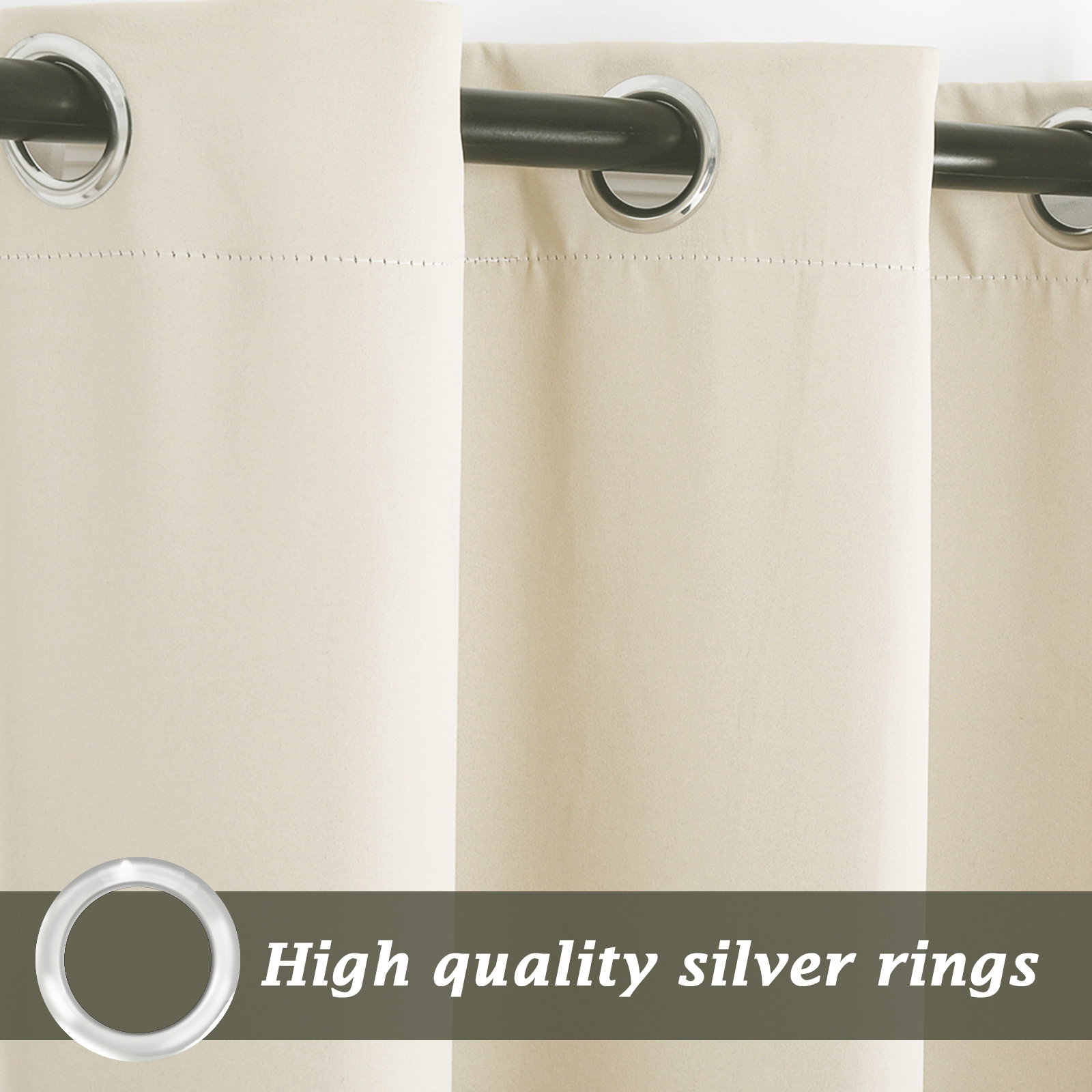 Blackout Curtains Grommet Thermal Insulated Room Darkening Drape for Living Room