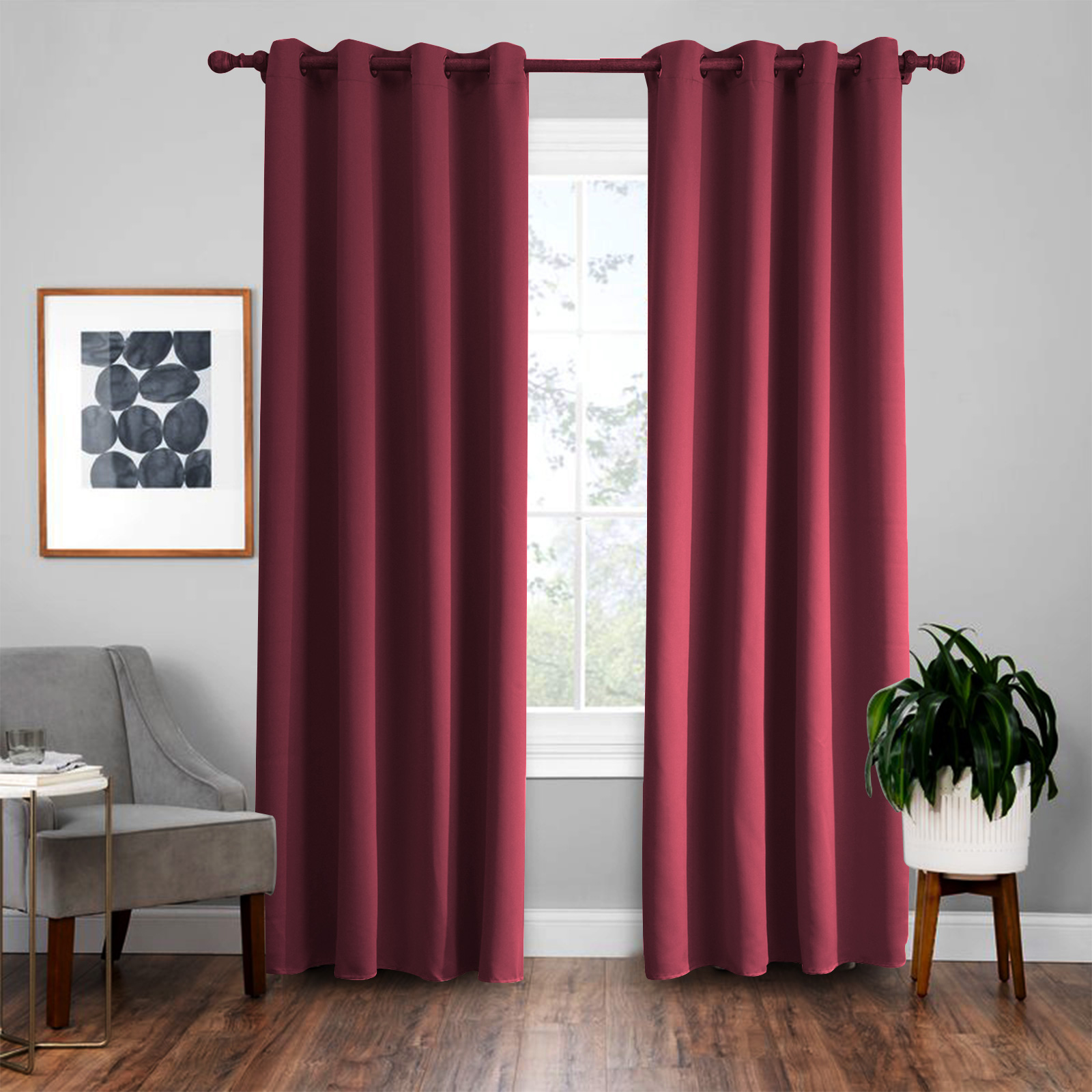 Blackout Curtains Grommet Thermal Insulated Room Darkening Drape for Living Room