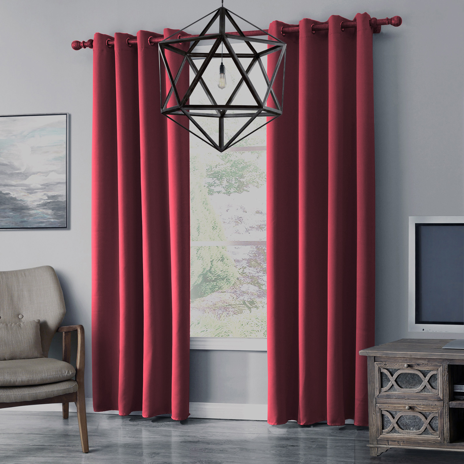 Blackout Curtains Grommet Thermal Insulated Room Darkening Drape for Living Room