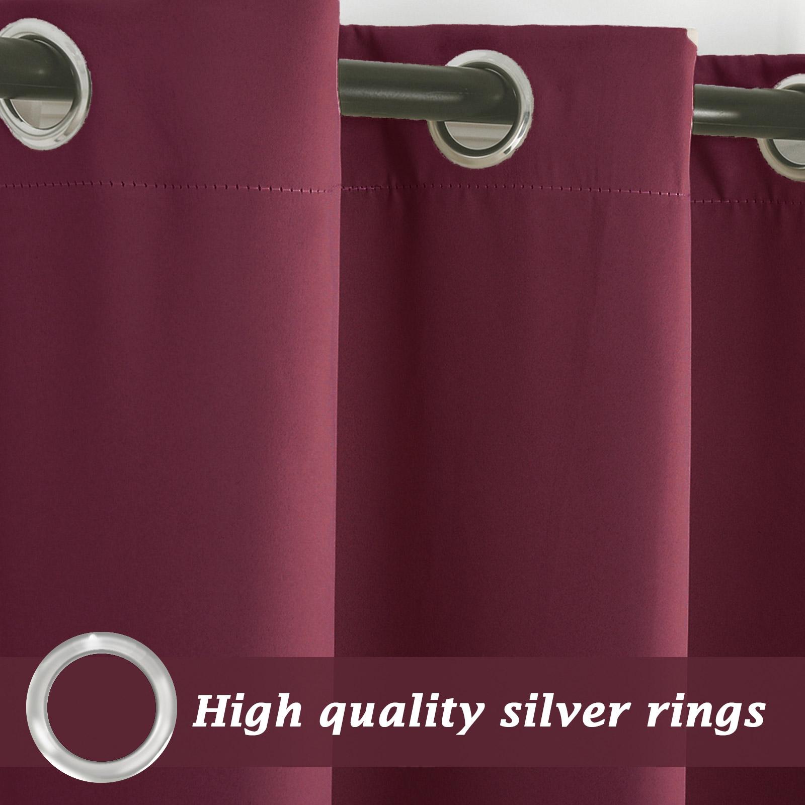 Blackout Curtains Grommet Thermal Insulated Room Darkening Drape for Living Room