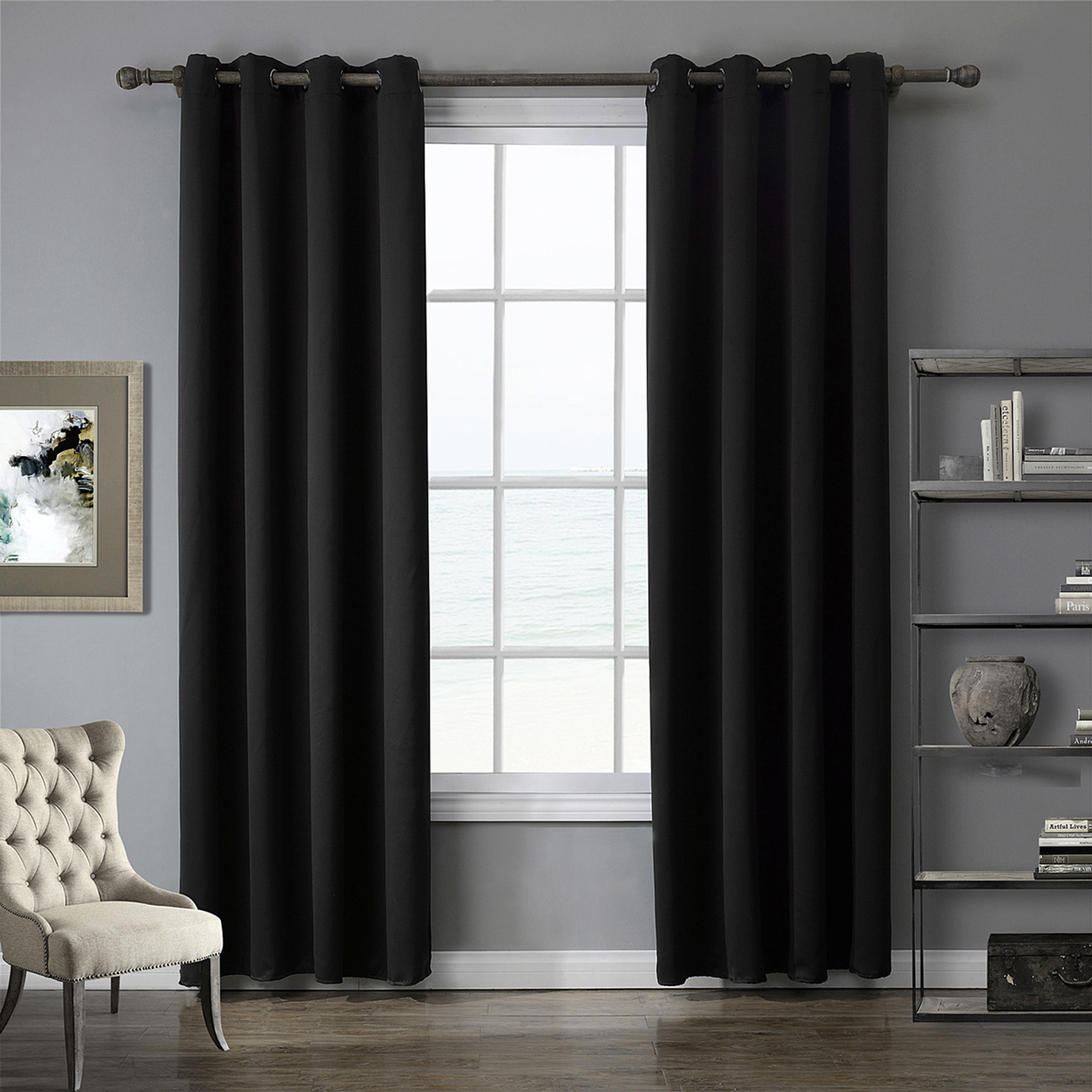 Blackout Curtains Grommet Thermal Insulated Room Darkening Drape for Living Room