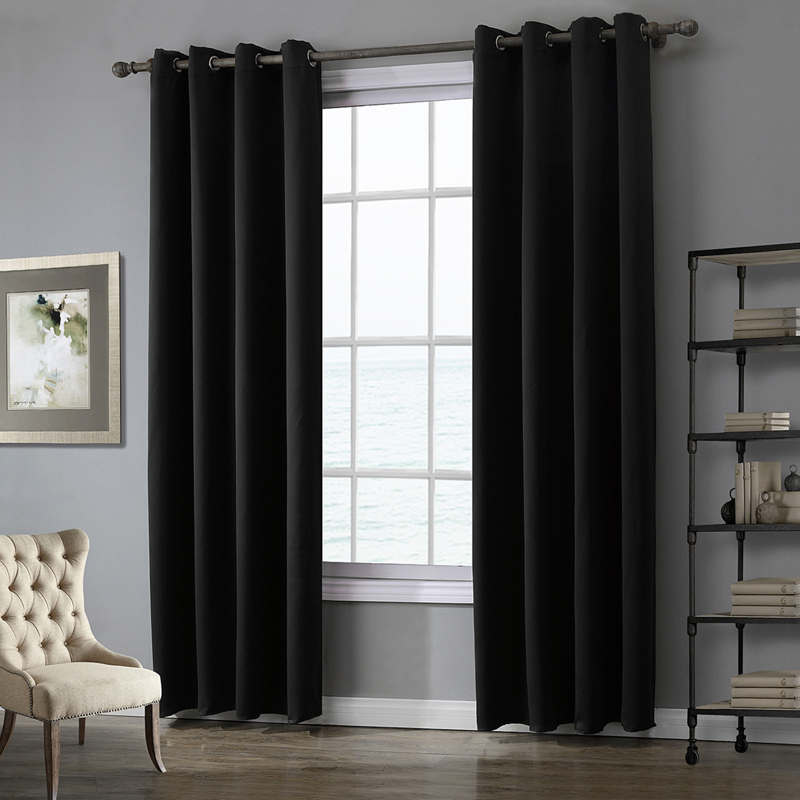 Blackout Curtains Grommet Thermal Insulated Room Darkening Drape for Living Room