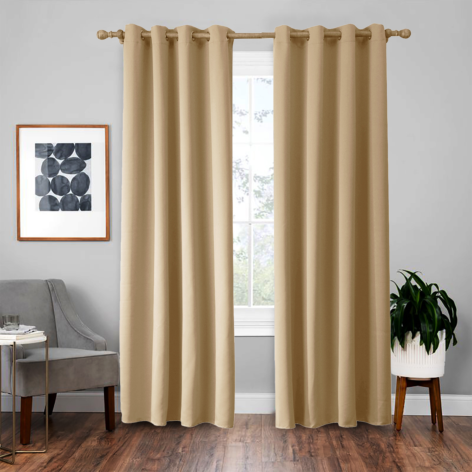 Blackout Curtains Grommet Thermal Insulated Room Darkening Drape for Living Room