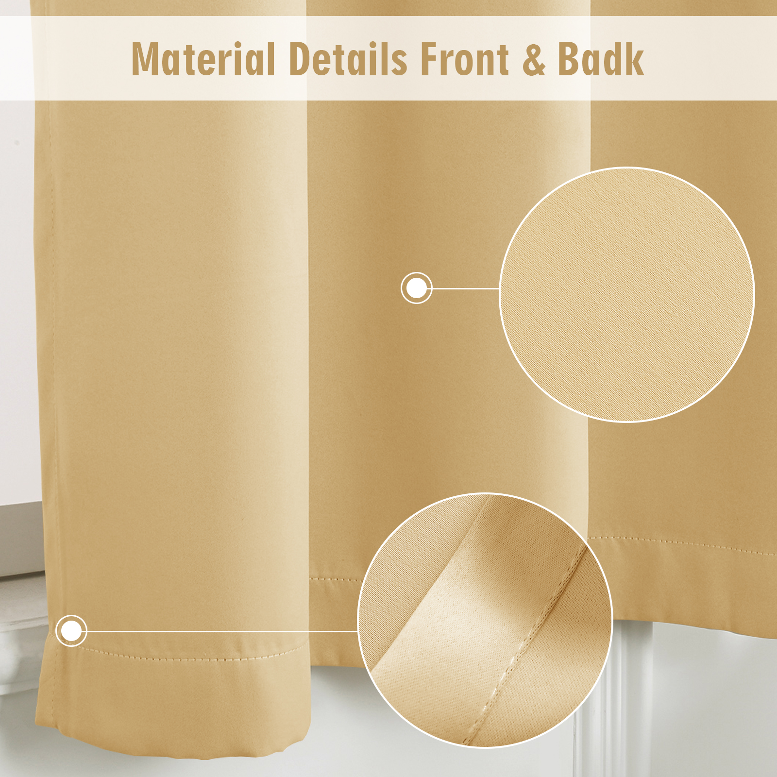 Blackout Curtains Grommet Thermal Insulated Room Darkening Drape for Living Room