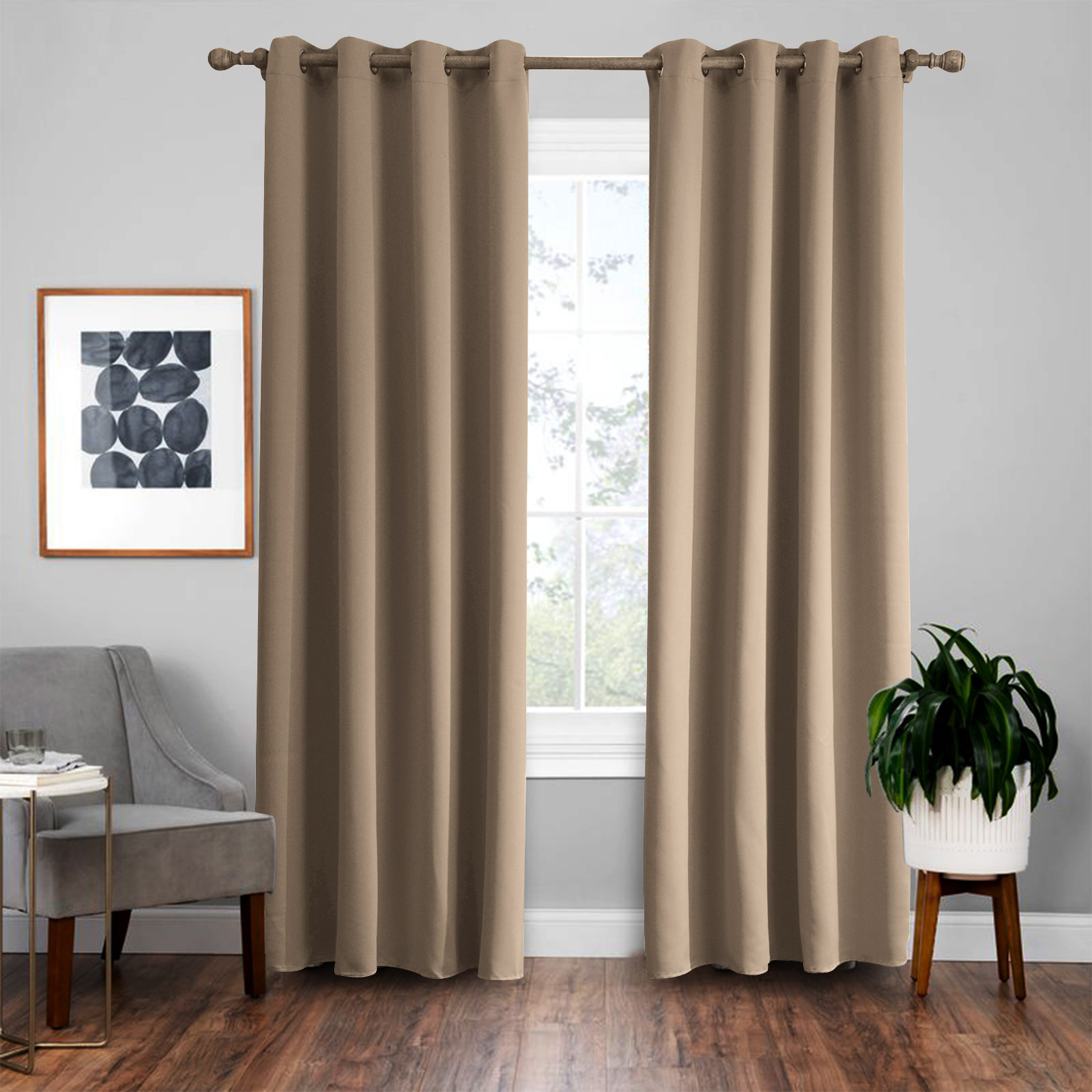 Blackout Curtains Grommet Thermal Insulated Room Darkening Drape for Living Room