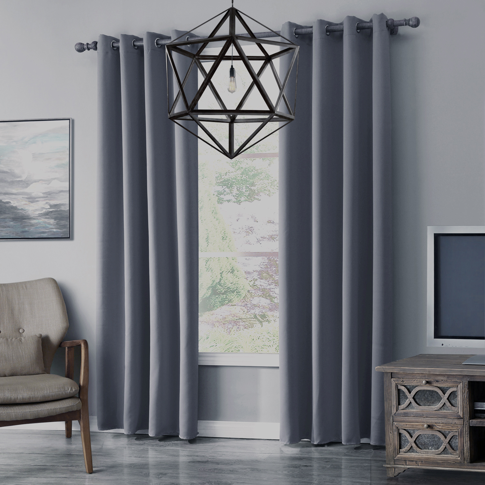 Blackout Curtains Grommet Thermal Insulated Room Darkening Drape for Living Room