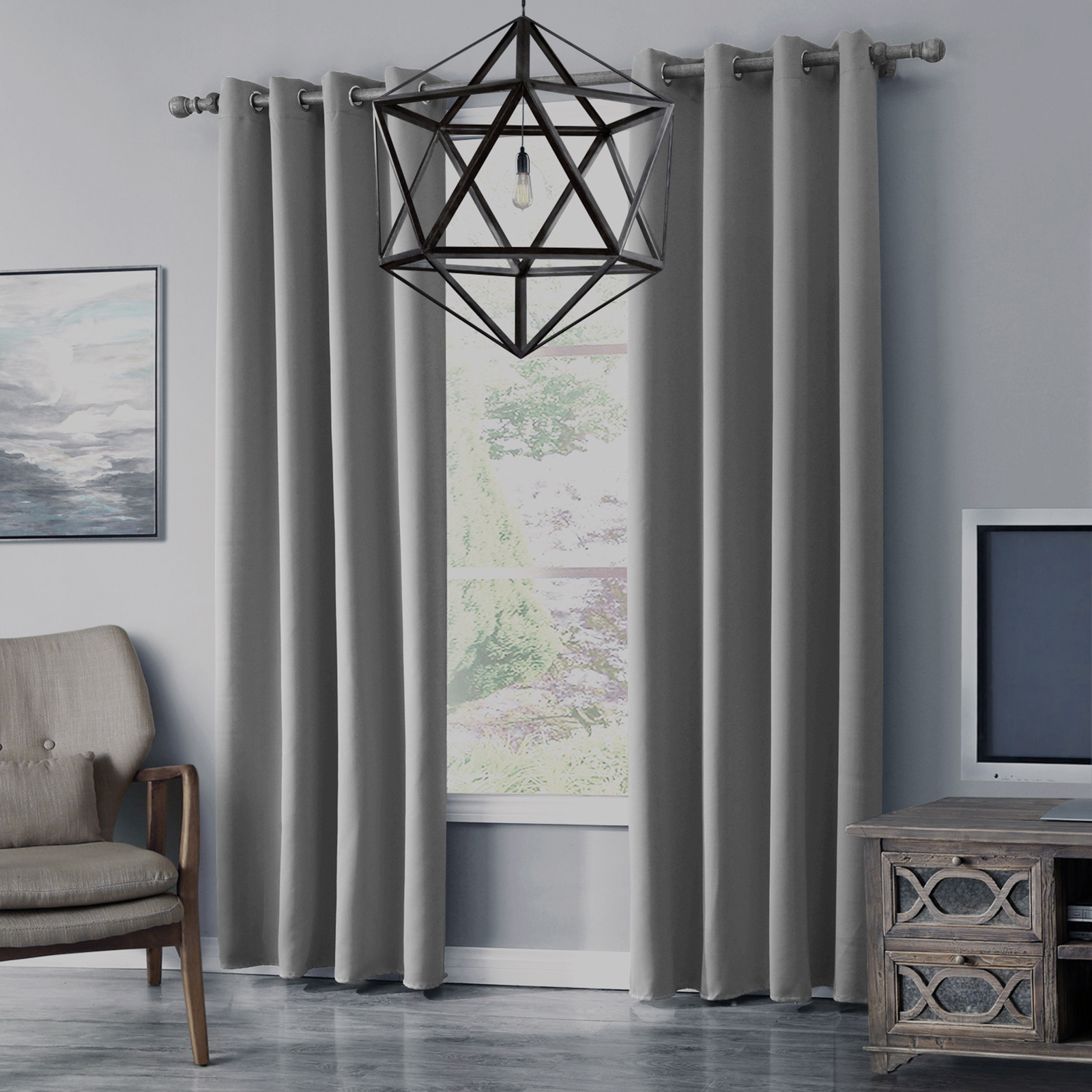 Blackout Curtains Grommet Thermal Insulated Room Darkening Drape for Living Room