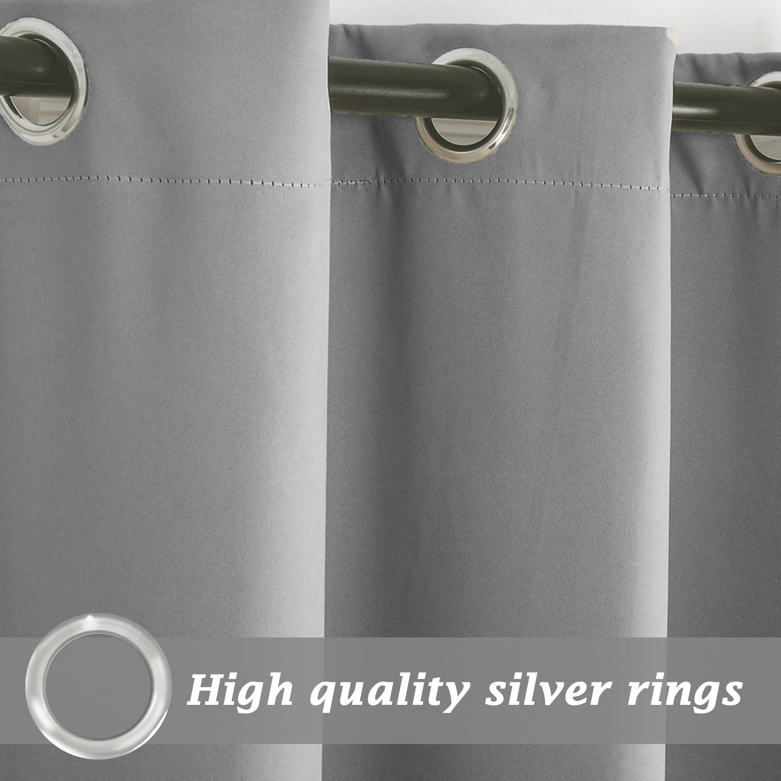 Blackout Curtains Grommet Thermal Insulated Room Darkening Drape for Living Room