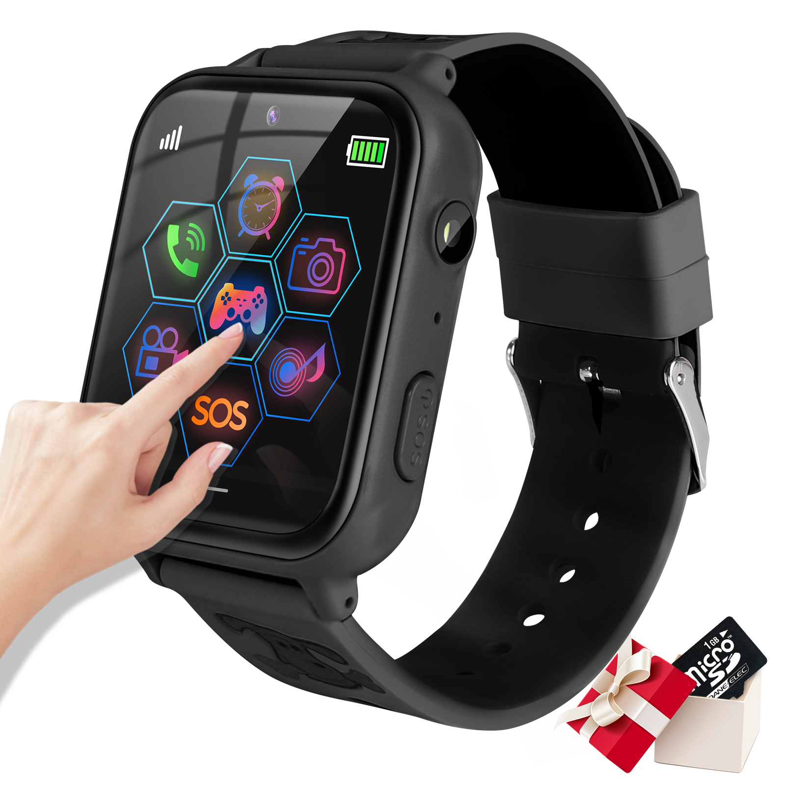 Montre Connectée Enfant pour Garçons Filles - Lecteur de Musique Caméra SOS Alarme Calculatrice Poignet - Photo 13 sur 32