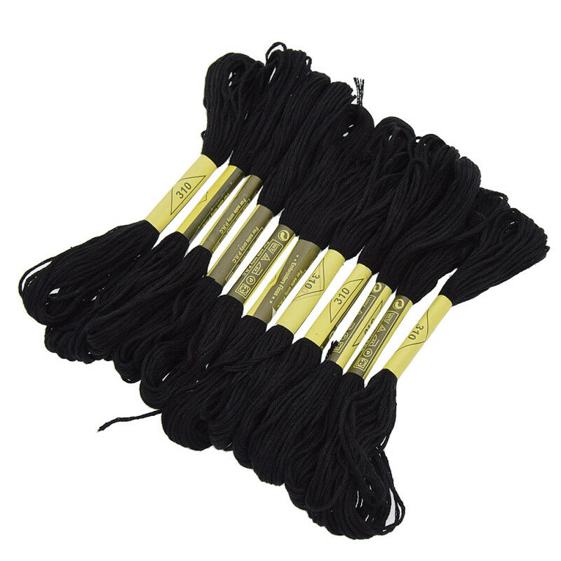 12PCS Black Embroidery Thread Cross Stitch Floss Sewing Thread Yarn DIY