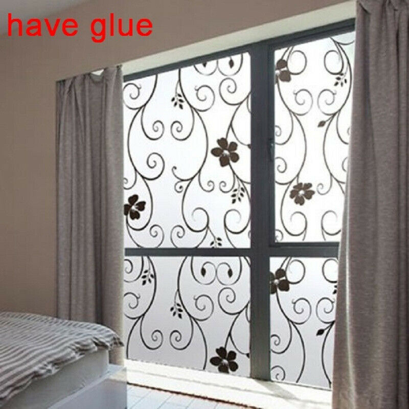 HOT Waterproof Frosted Privacy Window Glass Cling Cover Film Home PVC Sticker # 