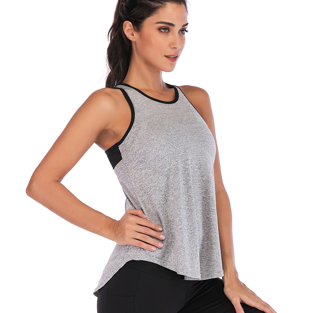 Women's Sleeveless T-Shirt Tee Sport Vests Fitness Running Loose Solid ...