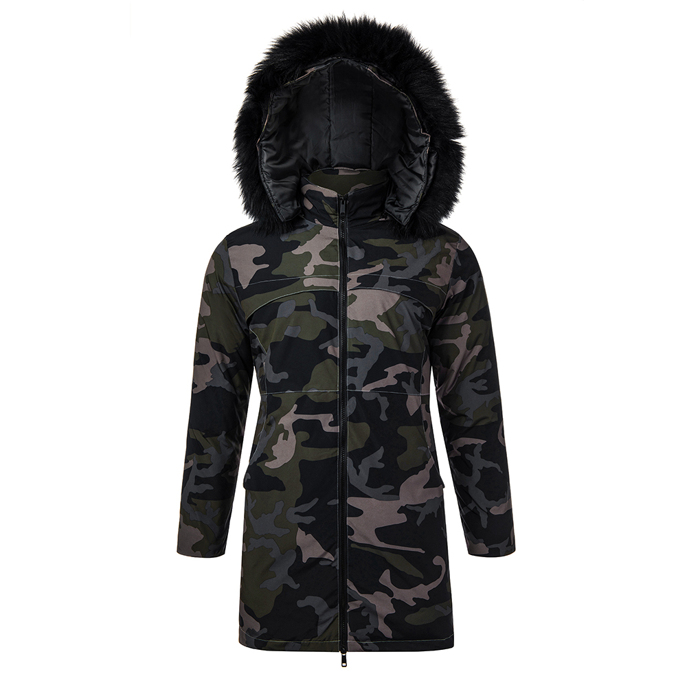 Winter Warm Hooded Coat Windproof Faux Fur Parka Jacket Trench Outwear for Women 
