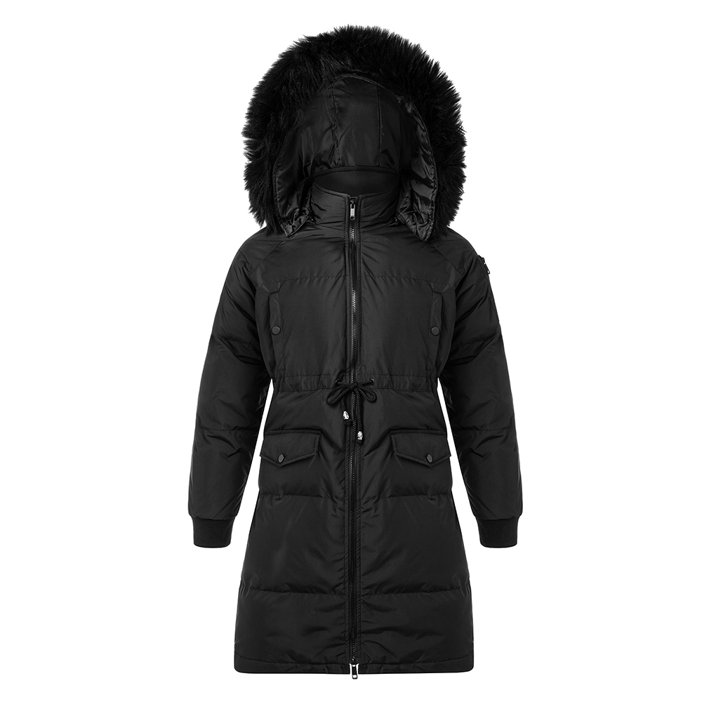 Women Outwear Winter Warm Hooded Coat Windproof Faux Fur Parka Jacket Trench
