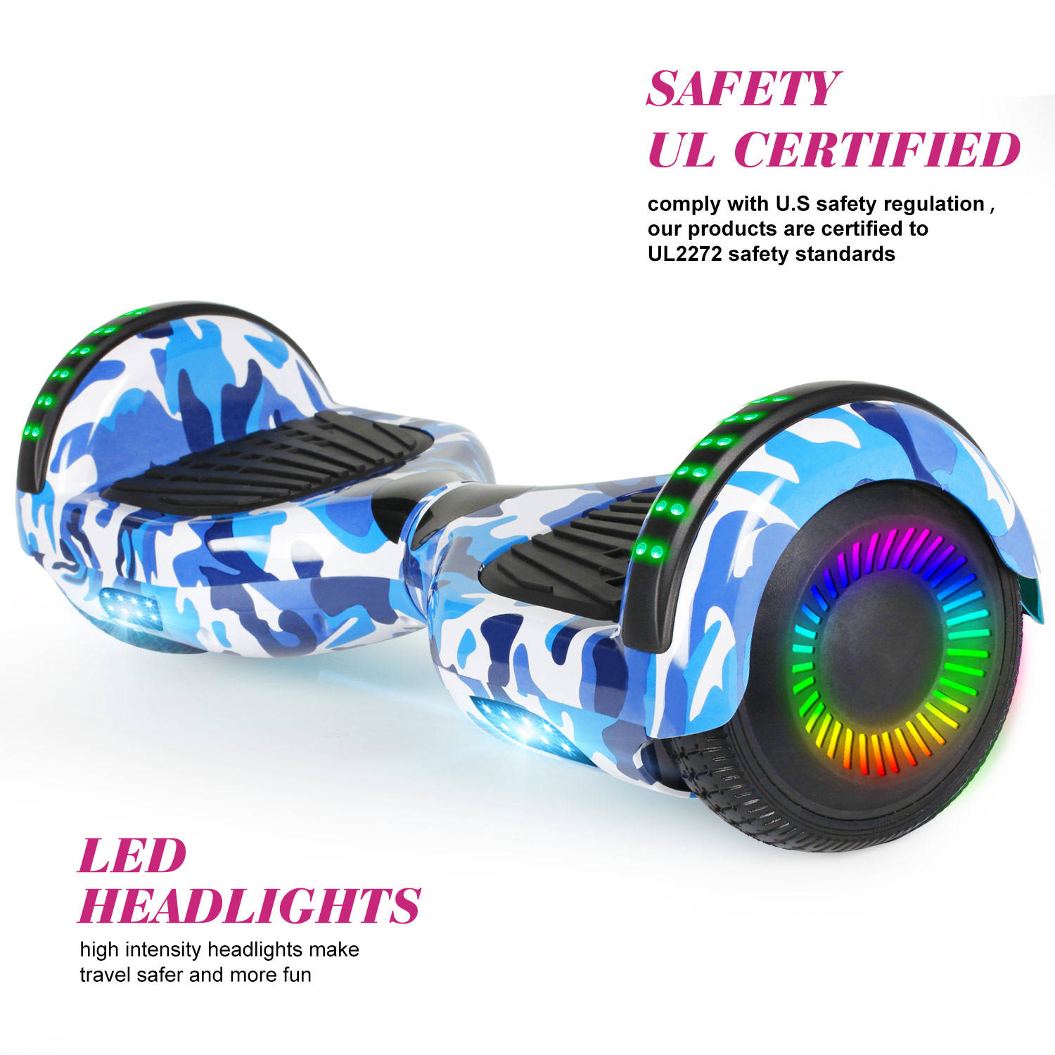 6.5” Self Balancing Electric Scooter HOVERBOARD LED+BLUETOOTH+BAG+BRAND NEW 