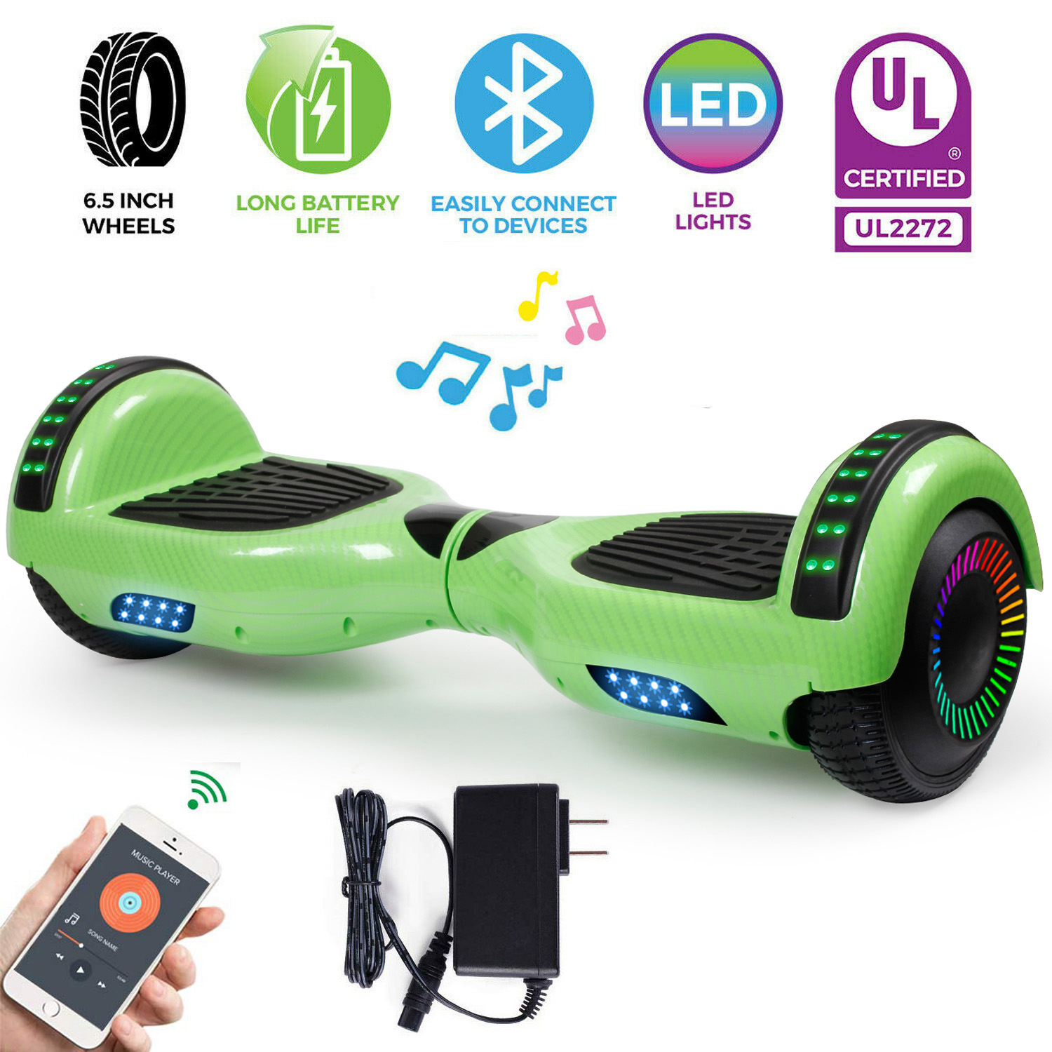 All Terrain Electric Bluetooth Hoverboard Self Balance kids Scooter no Bag 