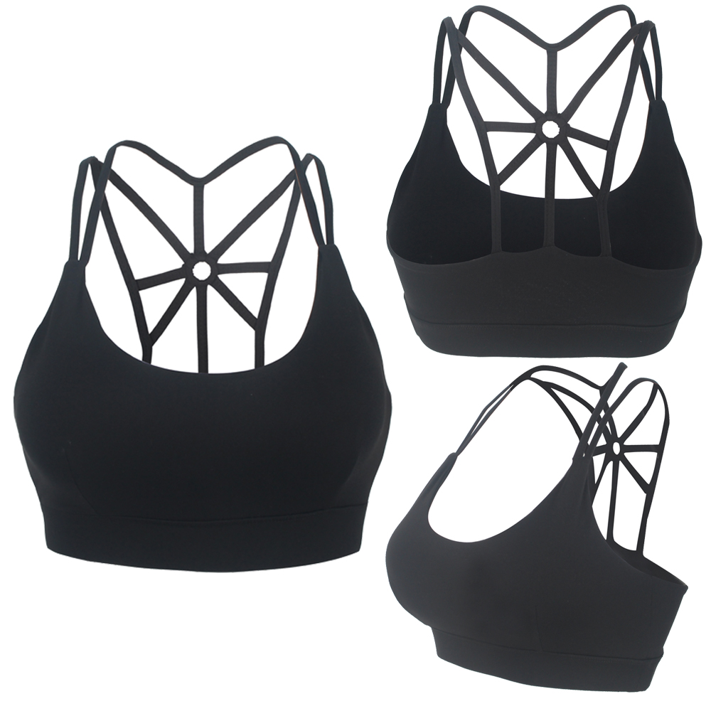 Women's Removable pad Sports Bra Seamless High Impact Running Yoga Stretch Bra - Picture 13 of 192