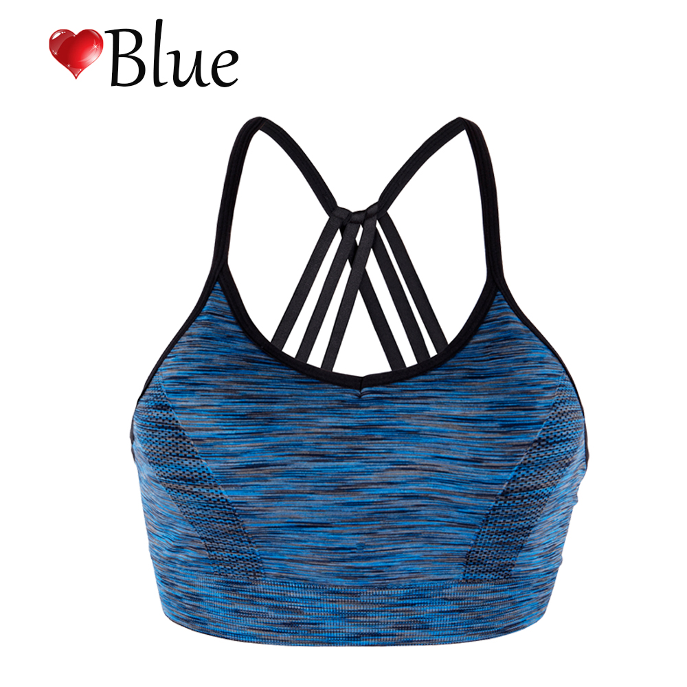 Women's Removable pad Sports Bra Seamless High Impact Running Yoga Stretch Bra - Picture 24 of 192