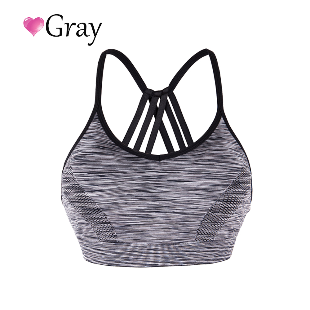 Women's Removable pad Sports Bra Seamless High Impact Running Yoga Stretch Bra - Picture 31 of 192