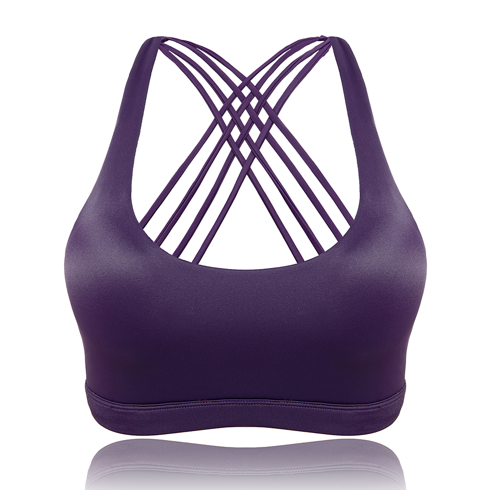 Women's Removable pad Sports Bra Seamless High Impact Running Yoga Stretch Bra - Picture 62 of 192
