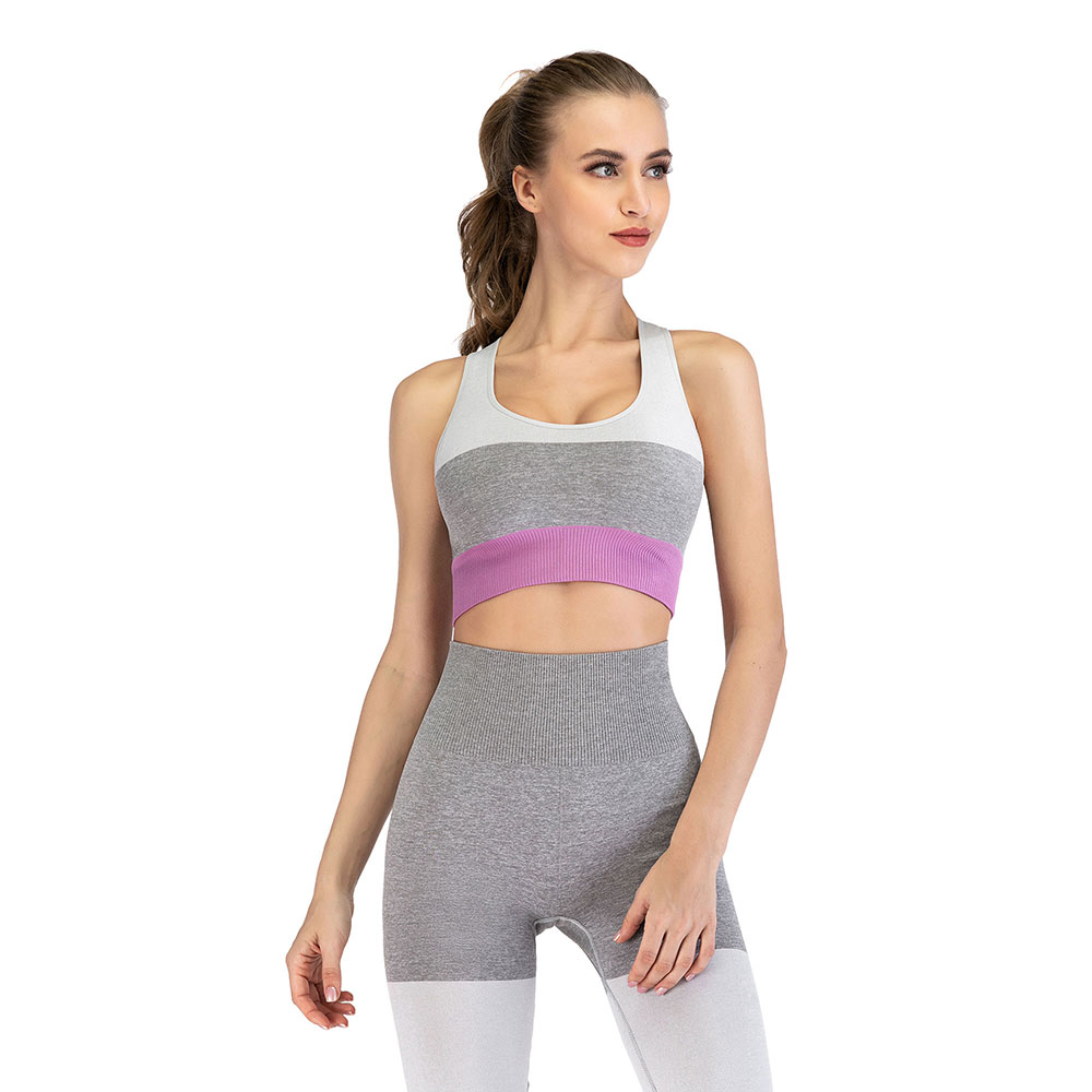 Women's Removable pad Sports Bra Seamless High Impact Running Yoga Stretch Bra - Picture 136 of 192