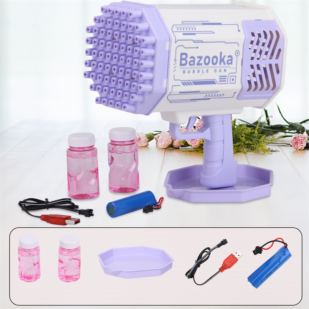 NEW UPGRADE 69 Holes Bubble Gun Automatic Bazooka Soap Water Machine