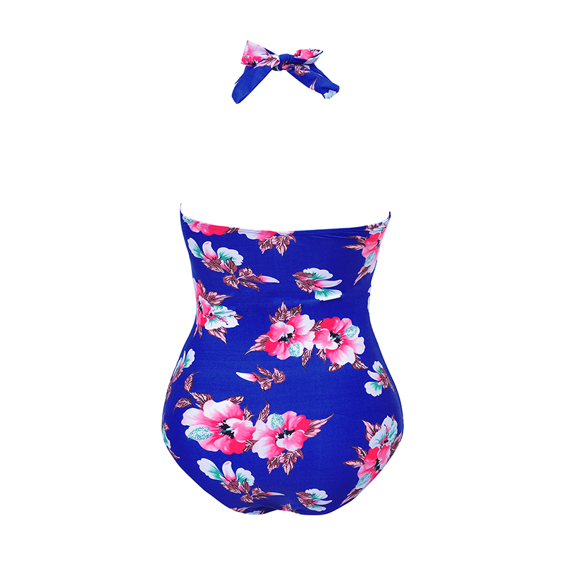 Plus Size Women Monokinis Floral Print Swimsuit Swimwear Beachwear 6116