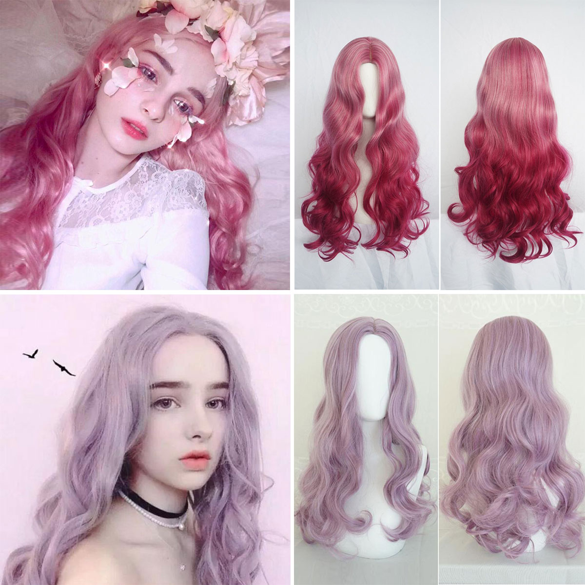 Teen Fashion Cosplay Party Full Wig Synthetic Long Curly Hair