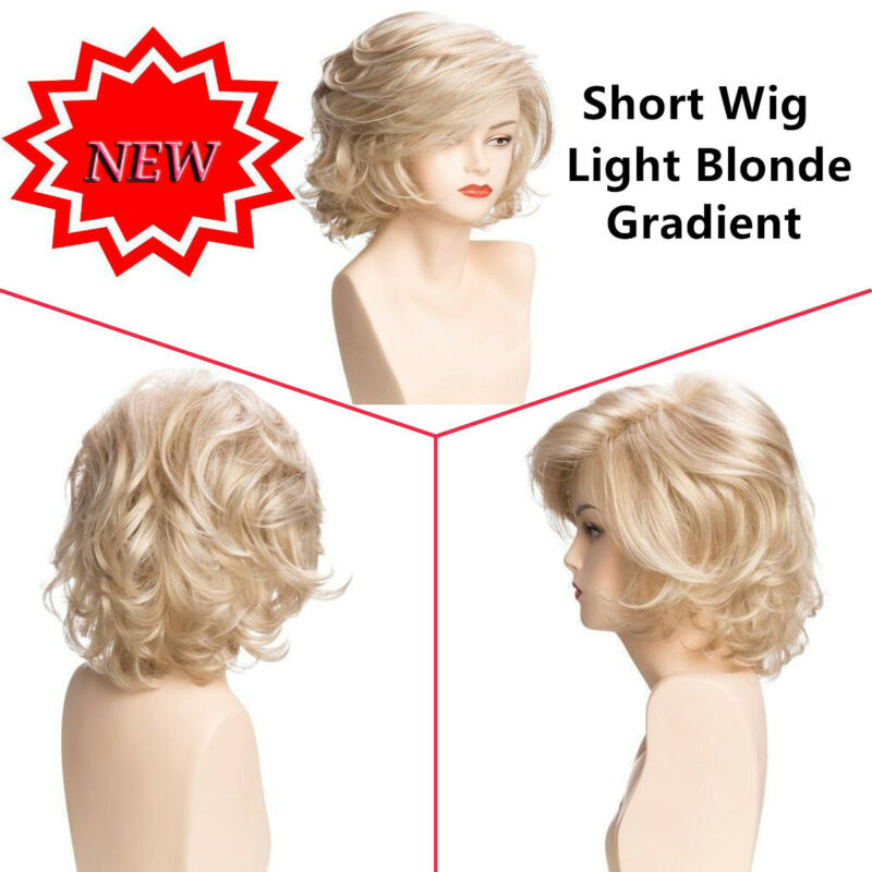 short light blonde wig