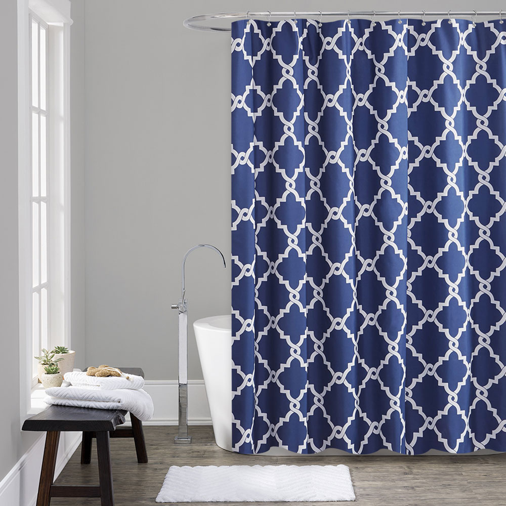 Waterproof Polyester Fabric Hotel Bathroom Shower Curtain Sheer Panel