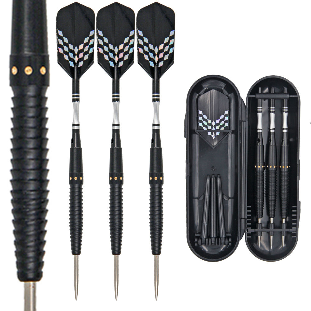 3x Professional Competition Steel Needle Tip Darts Set With Case  Flights Stems! 