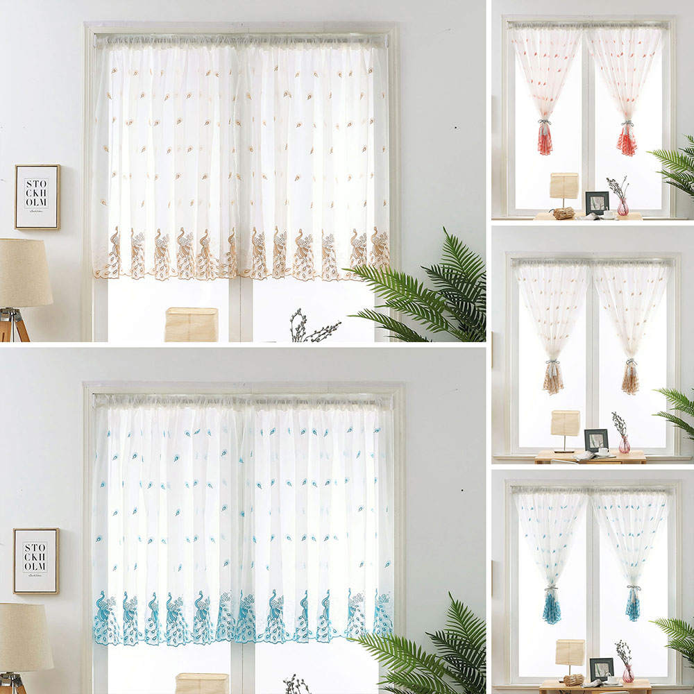 Home Furniture Diy Curtains Pelmets Floral Net Voile Window