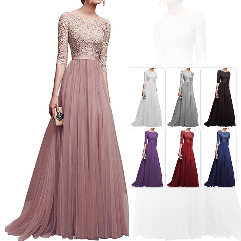 lace maxi prom dress