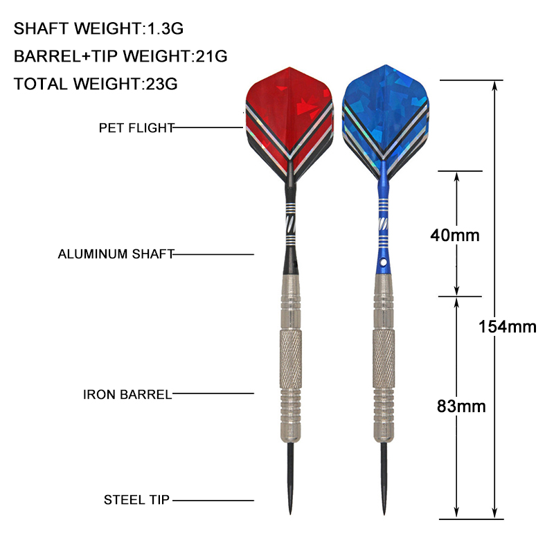 Tungsten Darts Sets Professional Steel Tip+Aluminium Shafts+Flights+Barrel 6pcs 